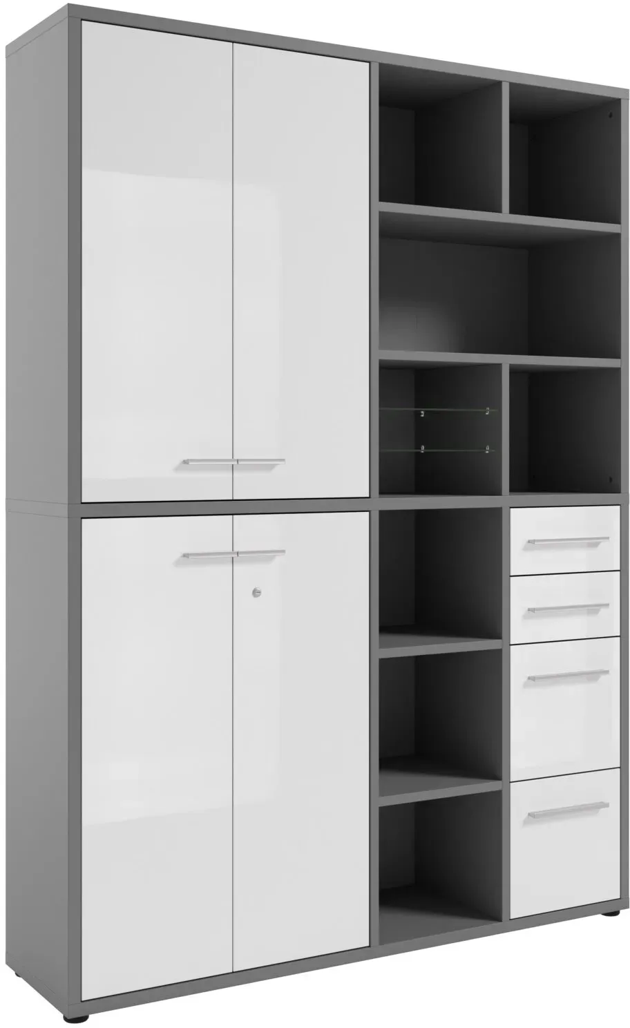Manjana Home Office Kombination -Glas- TEXAS - B/H/T ca. 154,90x215,40x40,00