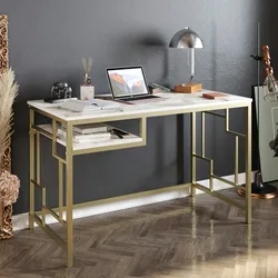 Skye Decor, Victory- Victory HDL, Gold,Weiß, Couchtische, 75x120x60 cm, 100% Melaminbeschichtete Partikelplatte