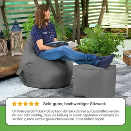 Green Bean Sitzsack Grau, Textil, Füllung: Styroporkugeln, Oval, 70x90x80 cm, Hergestellt in Deutschland, Wohnzimmer, Hocker, Sitzsäcke, XXL Sitzsäcke