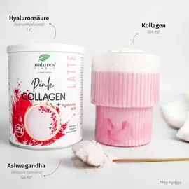 nature’s finest Nature's Finest Pink Latte Kollagen mit Hyaluronsäure und Ashwagandha Pulver 125 g