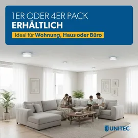 Unitec Rauchwarnmelder Weiß inkl. Funktionstest 4 St.