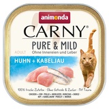 Carny Katzen Nassfutter Pure & Mild Huhn + Kabeljau (32 x 100 g), Leicht verdauliches Katzenfutter für sensible Katzen, Katzen Nassfutter von animonda für sensible Katzen, ohne Getreide und Zucker