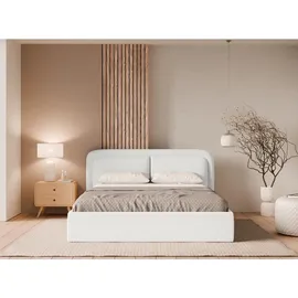 FEDVE Polsterbett, Creme, Textil, 140x200 cm, Schlafzimmer, Betten, Polsterbetten