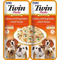 INABA DOG Twin Huhn, Gemüse und Rindfleisch 2x40g