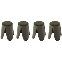 sweeek Hocker Ø30 / 44 x 46 cm Khaki, strukturierter Bouclébezug