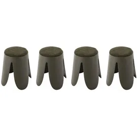 sweeek Hocker Ø30 / 44 x 46 cm Khaki, strukturierter Bouclébezug