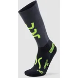 Uyn Run Compression Fly lange Laufsocken mit Cool-Air-Flow Technologie aus Natex Herren anthrazit/yellow fluo 35-38