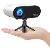 Mini Beamer WiFi Bluetooth, XuanPad 20000L Beamer Klein mit Stativ unterstützt Full HD 1080P, 50% Zoom, ±15° Trapezkorrektur, Mini Projektor Kompatibel mit HDMI, USB, AV, iOS, Android, PC, TV-Stick