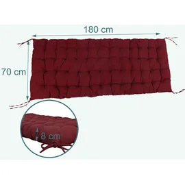 Relaxdays Bankauflage 180 x 70 x 5 cm rot 1 St.