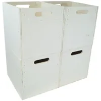 Kistenkolli Altes Land Regalkiste 4 Stück 40 x 30 x 20 cm Weiß