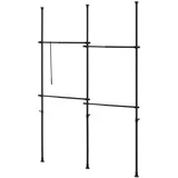 [en.casa] Teleskopgarderobe Kemi mit 4 Garderobenstangen 150 - 230 cm