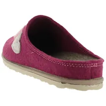 Fischer Damen Hausschuh Herzapplikation Filz Pantoffel lose Einlagen 645006, Größe:38 EU, Farbe:Pink - 38 EU