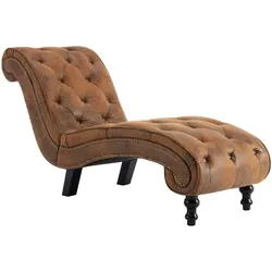 vidaXL Chaiselongue Braun Wildleder-Optik