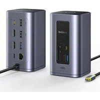 Baseus NU1 Air 12-in-1 HDMI 4K 60 Hz USB-C Hub Spacemate, Grey USB-C 12 Ports), Dockingstation – USB Hub, Grau