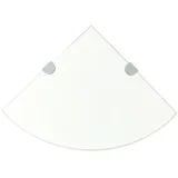 furnicato Wandregal Wand-Eckregal aus Hartglas 25 x 25 cm Transparent, 2er-Set, 2-tlg., Stabile Glasecke mit 15 kg Tragkraft für Bad, Küche und Wohnzimmer weiß 25 cm x 0.8 cm