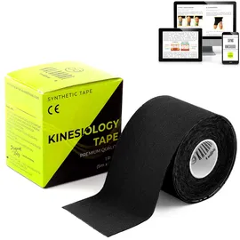 KALAHARI 4 wellness Kinesiologie Tape 1 Rolle Schwarz 5 cm x 5 m
