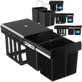 Tectake Abfalleimer 30 l Schwarz