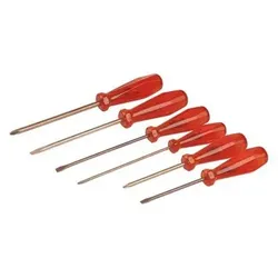 Schraubendreher-Satz 6-teilig, 4,5 - 8 mm / Gr. 1 - 2,  Kupfer-Beryllium, funkenfrei, für Ex-Zonen