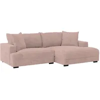 P & B Ecksofa, Rosa, Textil, L-Form, 265x180 cm, Made in Europe, Wohnzimmer, Sofas & Couches, Wohnlandschaften, Ecksofas