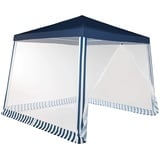 Royal Gardineer Pavillonzelt mit Moskito-Netz, 300x300x236 cm, 280 Mesh, blau/weiß