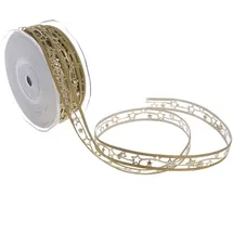 Deko AS GmbH Dekoband Polyester Gold/Gelb 15 mm x 20 m