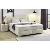 Jockenhöfer Boxspringbett ROMANA, 180 x 200 cm Beige Chenille - mit Topper