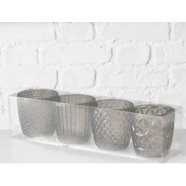 Boltze Windlicht Marilu Glas grau