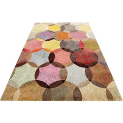 Teppich »Modernina«, rechteckig, 13 mm Höhe, weicher Kurzflor in modernem Design, Wohnzimmer, Schlafzimmer, bunt, 81576348-2 bunt/rot 13 mm