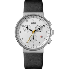 Braun Klassischer Quarz-Chronograph Weißes Zifferblatt Leder 40 mm BN0035BWHBKG