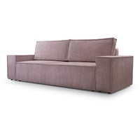 Furnix Schlafsofa MANGUSSI Polstersofa Couch mit Armlehnen und Bettkasten, Liegefläche 142x202 cm, Maße 202x92x94,5 cm, moderner Cord-Stoff rosa