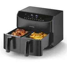 rachs kochwerk Heißluft-Fritteuse Doppelkorb 2x 3,5L 2400W, Schwarz