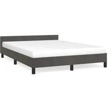 vidaXL Bettgestell 140 x 200 cm Dunkelgrau