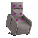 vidaXL Massagesessel mit Aufstehhilfe Taupe Stoff