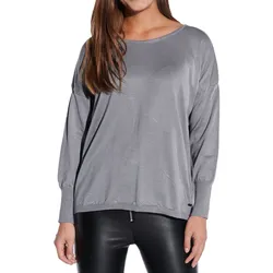 vestino Damen Sweat-Pullover mit Rundhals-Ausschnitt Ausgeh-Pullover Freizeit-Sweater 901038 Grau - 40