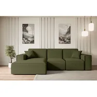 ALTDECOR Ecksofa mit Schlaffunktion und Bettkasten Corner Sofa Bett Eckcouch Couch L-Form Schlafcouch Ausziehbar Wohnlandschaft Schlafsofa Cauchsof... - Grün