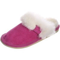 Hollert Damen Lammfell Hausschuhe Malibu Puschen Fellschuhe aus echten Merino Lammfell kuschelig versch. Farben Schuhgröße EUR 41, Farbe Pink - 41 EU
