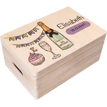 Creative Deco Personalisiert Geburtstag Geschenke für Frauen, Männer und Kinder Erinnerungsbox Holzkiste | Party Motiv für Geburtstag | Individuelle Geschenk | Geschenkkiste Geschenkbox