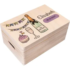 Creative Deco Personalisiert Geburtstag Geschenke für Frauen, Männer und Kinder Erinnerungsbox Holzkiste | Party Motiv für Geburtstag | Individuelle Geschenk | Geschenkkiste Geschenkbox