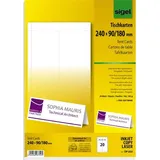Sigel Tischkarte, Inkjet/Laser/Kopierer, Papier, 185 g/m2, 240 x 90/180 mm, weiß (20 Stück), Sie erhalten 1 Packung á 20 Stück