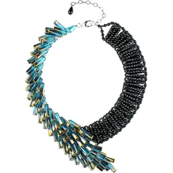 Kette mit Anhänger "Onyx", Damen, Gr. one size, Glas, blau, COLLEZIONE ALESSANDRO, Basic, Halsketten, aus verschiedenen Glasperlen