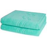 Ross - Cashmere Feeling - 2 X Duschtuch - Im Set (70 X 140cm Bleached Aqua)