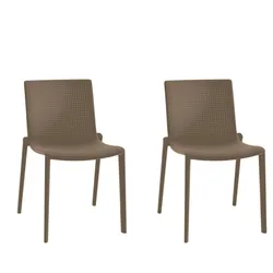 RESOL BEEKAT Stuhl Indoor, Outdoor Set 2 Schokolade