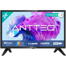 antteq Essential Series TV 24 Zoll (60 cm) LED Fernseher,Dolby Audio,Triple Tuner DVB-C / T2 / S2,CI+,Hotelmodus,2024