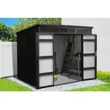 Mr. GARDENER Gerätehaus, Metall, BxHxT: 237 x 201 x 186 cm (Außenmaße inkl. Dachüberstand) - grau