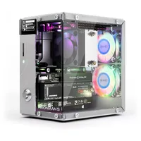 SunFounder Pironman 5 NVMe M.2 SSD PCIe Mini PC-Gehäuse für Raspberry Pi 5 Hailo-8L AI Beschleuniger mit Tower-Kühler+Doppel-RGB-Lüfter, 0,96'' OLED-Modul, Safe Shutdown, Standard-HDMI, RGB-Effekt