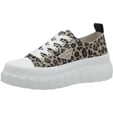 S.Oliver Damen Plateau Sneaker aus Stoff Bequem, Mehrfarbig (Leopard), 38 EU - 38 EU
