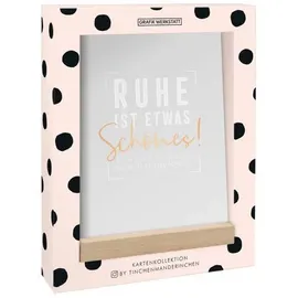 Grafik-Werkstatt Werkstatt Karten-Set mit Holzaufsteller | 12 Karten mit goldveredelung | by tinchenmanderinchen