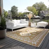 ELLE DECORATION In- und Outdoor«, rechteckig, 5 mm Höhe, Flachgewebe, In-& Outdoor, Modern, Wendeteppich, Balkon, Wohnzimmer – Ocker, 200x290cm