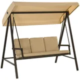 Outsunny Hollywoodschaukel Beige 3-Sitzer