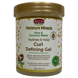 African Pride Moisture Miracle Hydrate & Hold Curl Defining Gel für lockiges und lockiges Haar, kontrolliert Frizz, spendet Feuchtigkeit, definiert Spulen und Locken, keine Schuppen, 510 ml